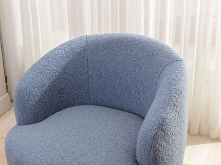 Teddy Fabric Swivel Accent Armchair Barrel Chair With Powder Coating Metal Ring