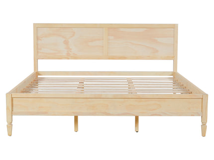 Classic Platform Bed Frame With Panel Headboard