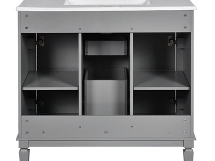 Bathroom Vanity With Top Sink, Basin On Cabinet With 2 Soft Closing Doors And 2 Drawers