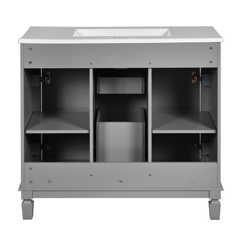 Bathroom Vanity With Top Sink, Basin On Cabinet With 2 Soft Closing Doors And 2 Drawers