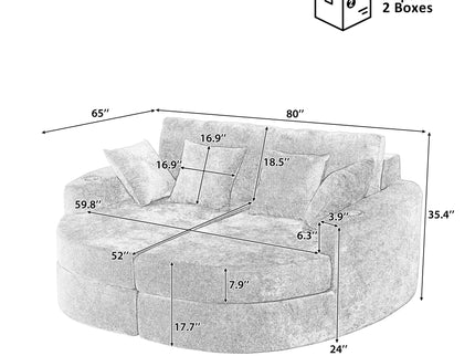 Boneless Design Upholstered Sofa Bed With Cup Holders