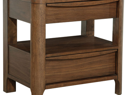 Verona - 2 Drawer Bedside Table With Hidden Storage - Walnut