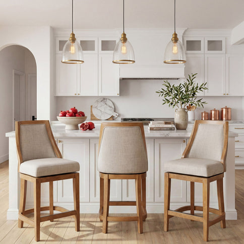 Swivel Counter Stool - Honey Oak