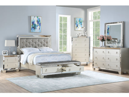 5 Drawer Chest Bedroom Furniture - Silver