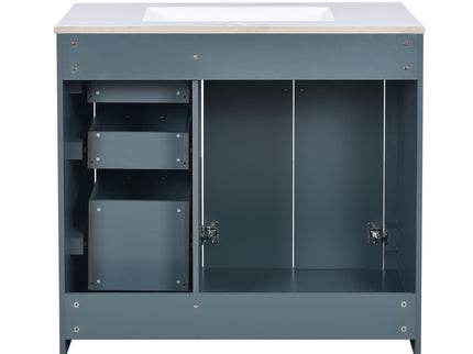 Bathroom Vanity With Sink Combo, Storage Cabinet, Freestanding Set With 3 Drawers & Soft Closing Doors