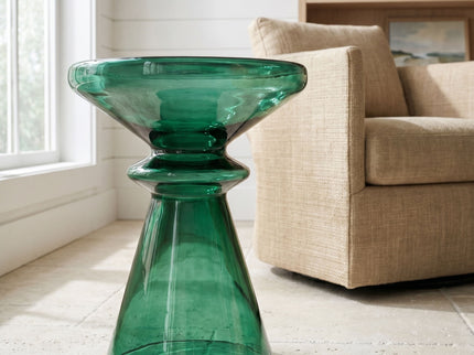 Aventura - Sculptural Blown Glass Accent Table - Green