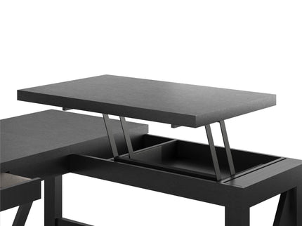 Crestwood - Lift Top L Desk - Black