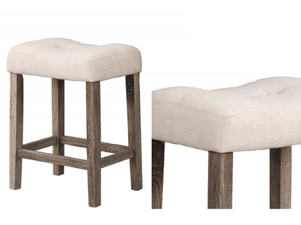 Transitional Style Counter Height Dining Stool With Footrest (Set of 2)