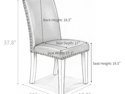 Upholstered Dining Chair With High Back Design (Set of 2)