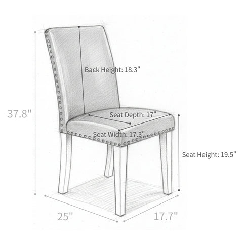 Upholstered Dining Chair With High Back Design (Set of 2)