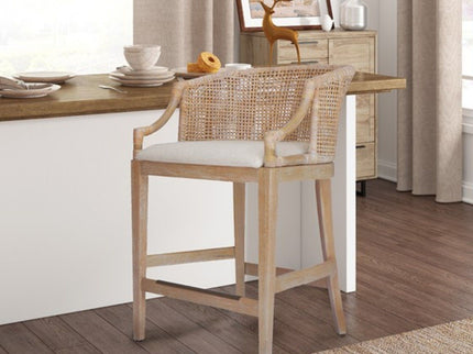 Casual Handcrafted Rattan Counter Stool