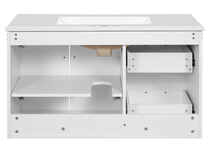 Wall Mounted Bathroom Vanity & Sink, 2 Drawers