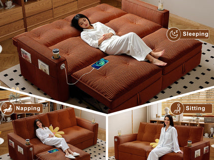 2 In 1 Convertible Sofa Bed For Living Rooms