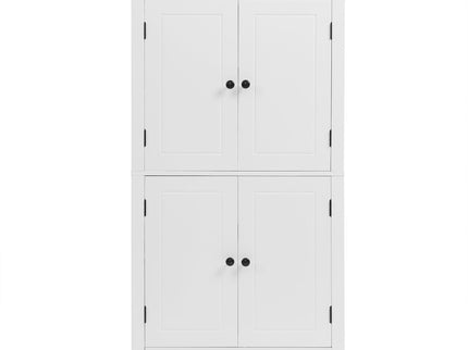Elegant Bathroom Floor Storage Cabinet With 4 Doors, Adjustable Shelves