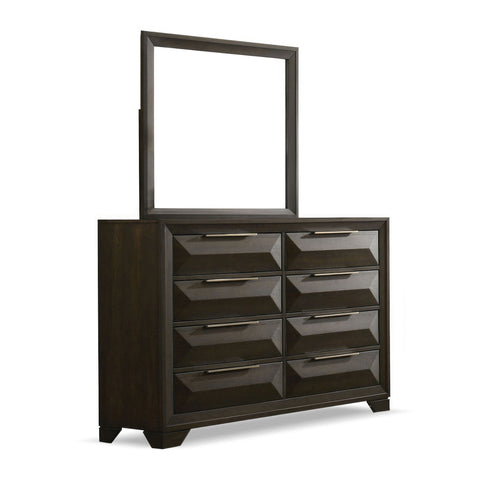 8 Drawer Dresser With Beveled Bracket - Espresso