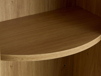 Roman Column Round Dining Table With Double Layer Storage - Wood