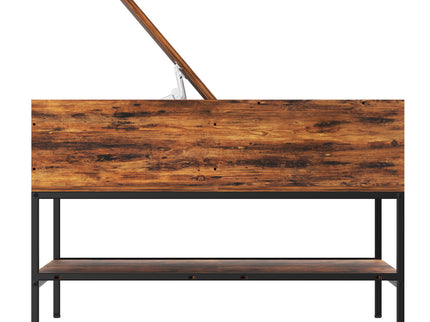 Rustic Flip Top Coffee Table With Hidden Storage - Black / Brown