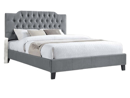 Modern Bed Frame With Tufted Upholstered Headboard