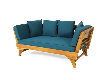 Outdoor Acacia Wood Expandable Daybed With Cushions