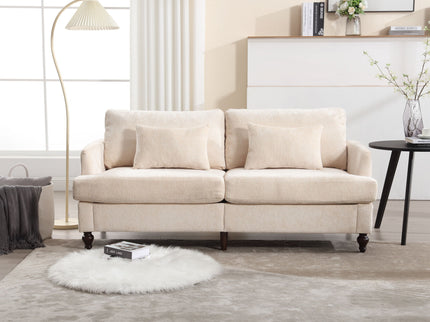 Mid Century Modern Fabric Loveseat Sofa, 2 Seat Upholstered Couch