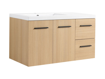 Wall Mounted Floating Bathroom Vanity With Sink, Door & Drawers Modular Cabinet