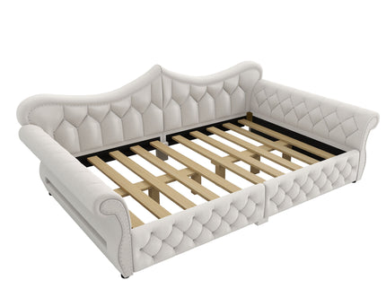 Upholstered Daybed With LED Lighting And Nailhead Trim