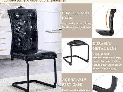 Alligator Skin Upholstered Dining Chairs