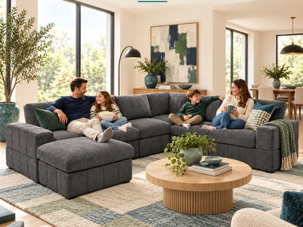 Modular Sectional Sofa, Reversible Set