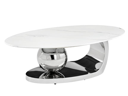 Oval Coffee Table With Geometric Precision