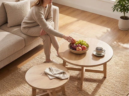 Round Nesting Stackable Tables For Living Room