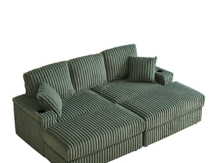 3 Seater Sofa With 2 Ottomans For Living Room