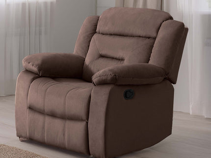 Modern Manual Recliner With Padded Seat And Pillow Arms