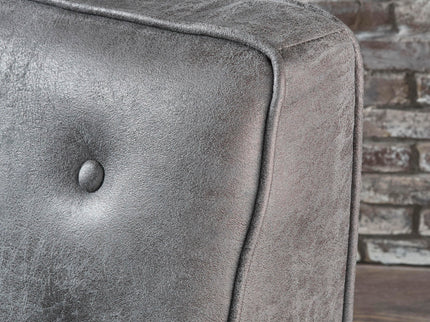 Macedonia - Mid Century Modern Button Tufted Fabric Recliner - Slate