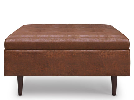 Shay - Large Square Coffee Table Storage Ottoman Mid-Century Style