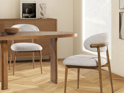 Locke - Modern Upholstered Dining Chair With Frame - Salt / Pepper