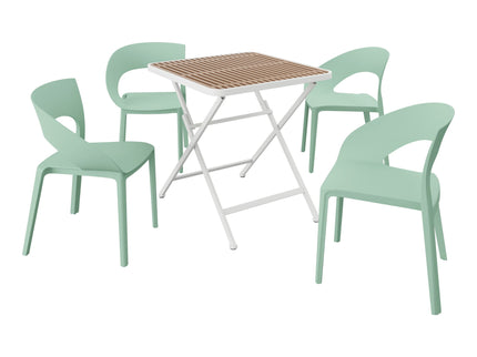 4 Piece Set Of Modern Designed Single Chairs With Folding Square Table