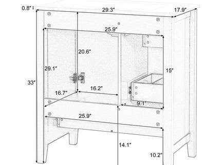 Modern Bathroom Vanity With Sink, 1 Cabinet & 3 Drawers