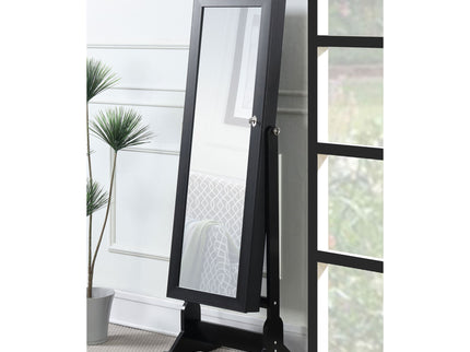 Casey - Jewelry Cheval Mirror With Storage - Black