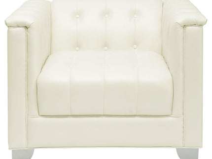 Earline - Upholstered Track Arm Accent Chair - White