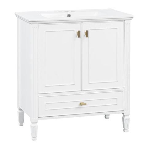Freestanding Vanity With 1 Drawer & 2 Soft Close Doors With Door Mounted Storage