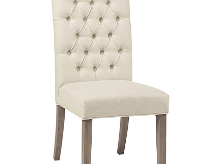 Tufted Back Parson Chairs (Set of 2) - Beige