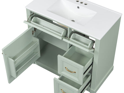 Modern Bathroom Vanity With Sink, 4 Drawers, Soft-Close Door, Adjustable Shelf