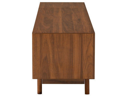 Modern TV Stand With Fluted Glass Doors & 2 Drawers