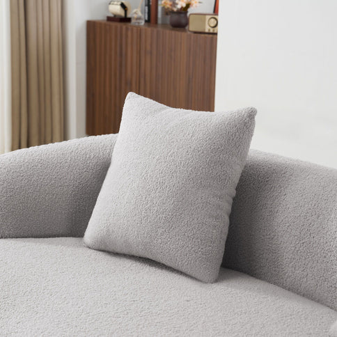 Curved Loveseat Sofa With Round Armrest
