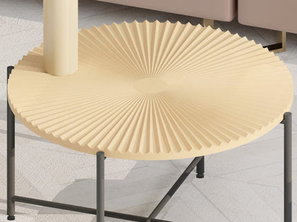 Radial - Pattern Coffee And End Table Set Waterproof Cover, Distressed Cylindrical Design (Set of 2)