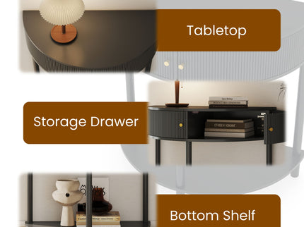 Demi Lune - Console Table With 2 Storage Drawers
