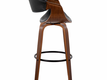 Symphony - Mid Century Modern Fixed Height Barstool With Swivel And Round Footrest (Set of 2)