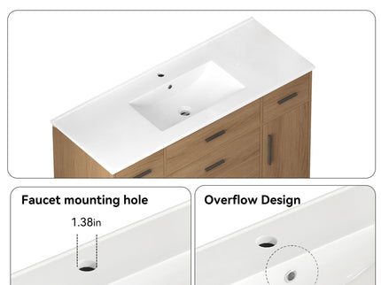 Bathroom Vanity With Abundant Storage 2 Soft Close Doors And 6 Drawers