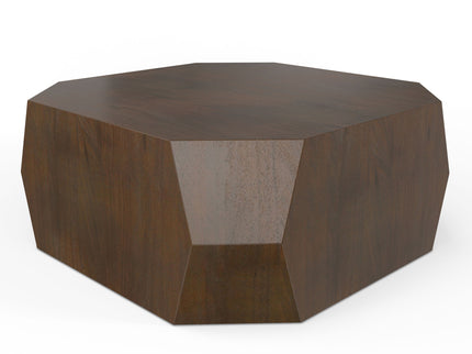 Eisley - Coffee Table With Geometric Design, - Walnut