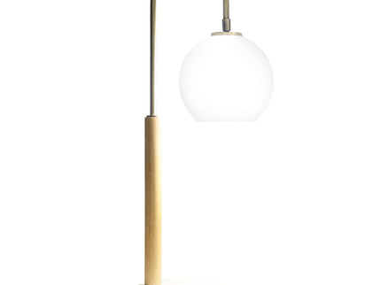 Bedside Table Lamp With Globe Lampshade - White